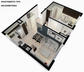 Perspectiva, apartamento de 1 dormitrio