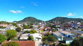 Vista dos apartamentos de fundos